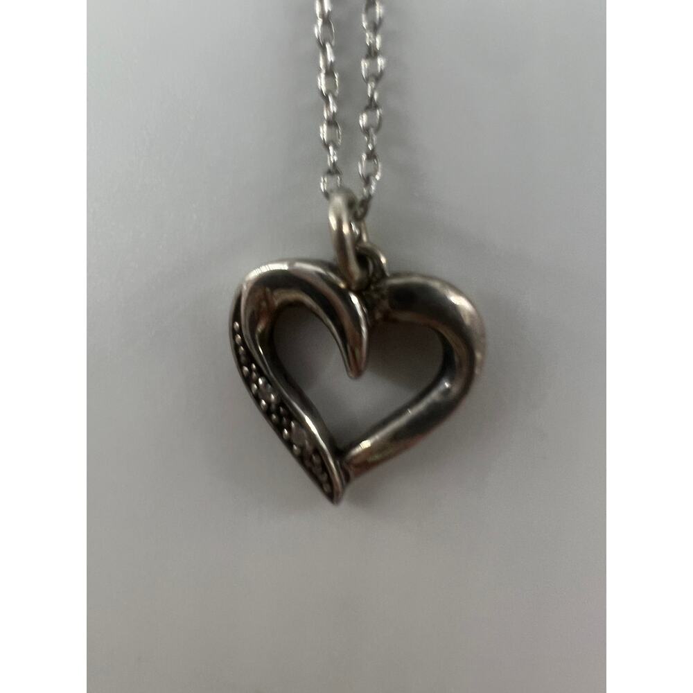 Sterling Silver Heart Necklace 925  18 Inch Gift Valentine Anniversary Gift